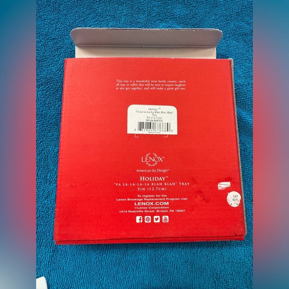 Lenox "Fa La La La La Blah Blah Blah" Silver Tray - Picture 7 of 7